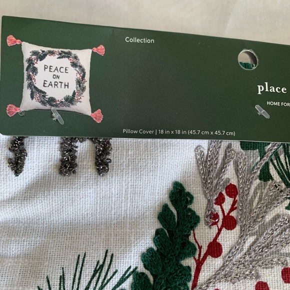 Peace On Earth Christmas Pillow Cases Only (2) 18x18 - Picture 3 of 7